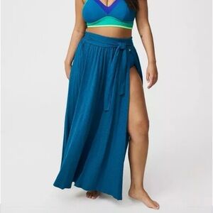 Slit Front Cover‑Up Maxi Skirt